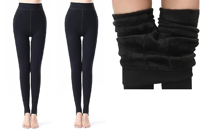 qraftink Winter Warm Thermal Fleece Lined Thick Tights Women Slim Fit Leggings Pants Waist Size : 26 to 34 Inch Stretchable pack of 1-picture-35