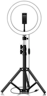 Ring Light 10LED Ring Light with Tripod Stand, Selfie Ring Light with 3 Color Modes and 10 Brightness for Live Streaming, Makeup, Photography Selfie Ring Light