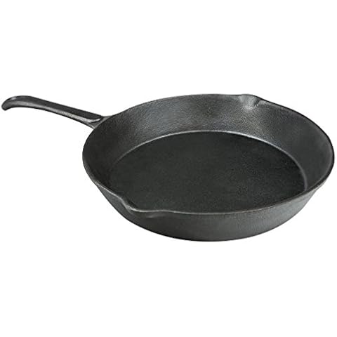 CampAir Ø 19 cm Round Iron Cast Frying Pan with Handle - Black Cover