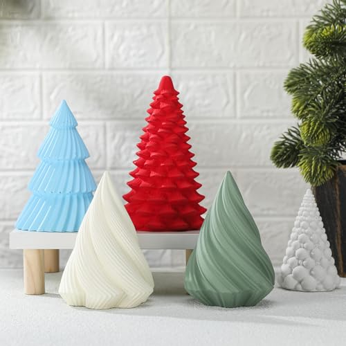 Leinuosen 5 Pcs Rustic Cement Christmas Tree Decor Understated Handmade