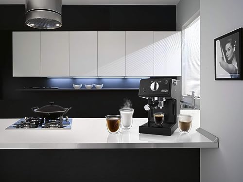 De'Longhi ECP31.21 Kolbowy Ekspres do Kawy, Tworzywo Sztuczne/Metal, 1100 W, 1,1 Litra, Czarny/Srebrny