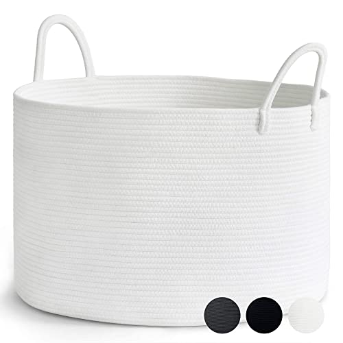 Organize Your Laundry with a White Woven Laundry Basket