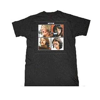 Beatles Let It Be Slim Fit T-Shirt Noir - Les Beatles, Paul McCartney, John Lennon, RIngo Starr, George Harrison