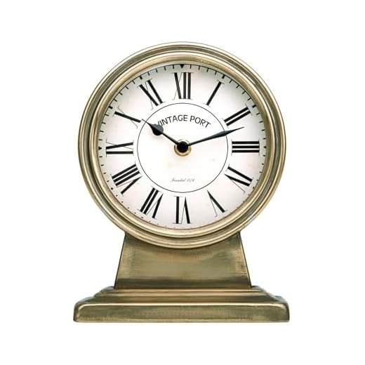NIKKY HOME Vintage Gold Mantle Clock, Silent Non-Ticking Battery Operated Rustic Table Desk Shelf Clock for Living Room Decor