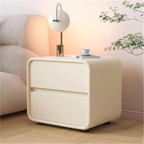 HJYBFA Mesita de noche nórdica de madera maciza de lujo con cuero, cajones de almacenamiento y almacenamiento de estantes, asas para decoración del hogar y dormitorio