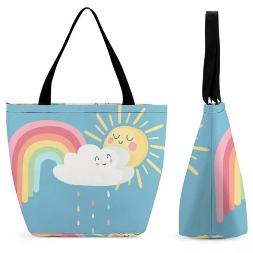 Sac à main arc-en-ciel nuageux pour femme : fini le manque de place en voyage