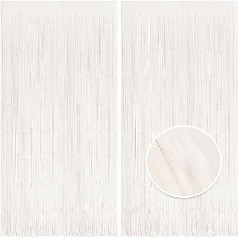 BRAVESHINE Pastel White Foil Curtain Decorations Cover
