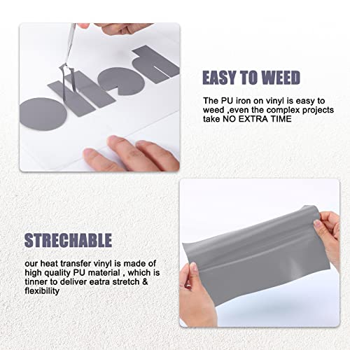 Xseino Heat Transfer Vinyl Roll,12" X 100Ft Silver Htv Vinyl Roll With Teflon For Shirts,Silver Iron On Vinyl Roll For Cricut & Cameo,Easy To Cut & Weed For Heat Transfer Vinyl Design (Silver) #TOP5