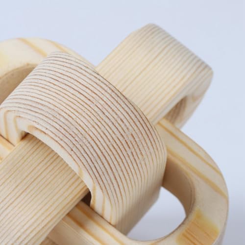Cadena de madera de 3 eslabones tallada a mano para decoración exclusiva de estantes 8