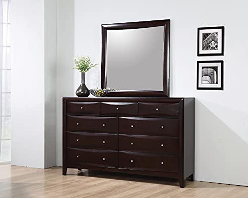 Coaster Home Furnishings Phoenix Square Dresser Mirror Cappuccino, 37.5"D X 37.5"H (200414) #TOP7
