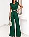 PRETTYGARDEN Ladies Spring Fashion 2 Piece Set Plain Strappy Cropped Tops Flowy Long Pant Loose Fit Soft Workout Sets(Solid Dark Green,Small)