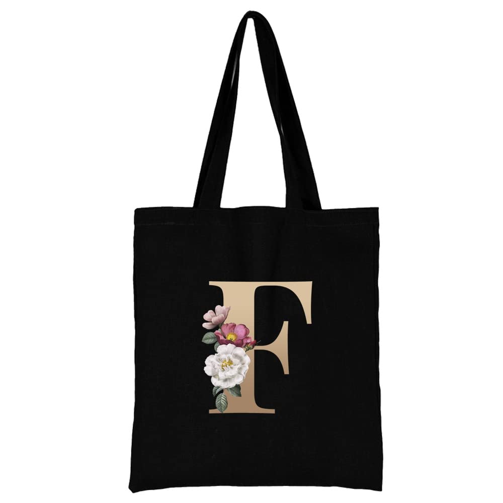 26 Letter Printed Canvas reusable grocery bags, Foldable Casual Travel HandBag, Shoulder Beach Tote Bags, Shopper bag eco friendly super strong washable Storage bags Shopping bag Canvas bag for Women