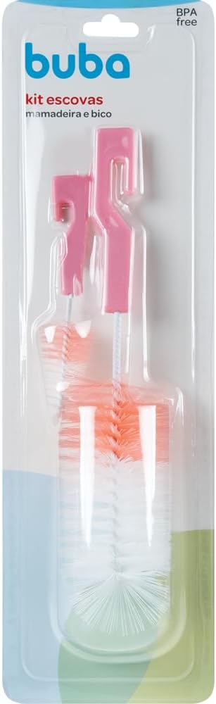 Kit Escova P Mamadeira Rosa, Buba, Rosa