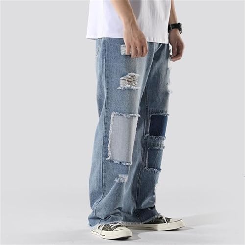 Pantalon patchwork Y2k avec empiècements denim amples et robustes - 4