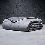 LUXOME Queen Size Weighted Blanket | Integrated Cooling & Plush Cover | 18 lbs | 60'x80' | Grey