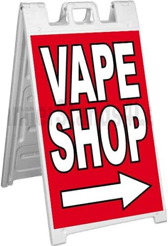 4 Less Co Signicade Vape Shop A-Frame Sign Sidewalk Pavement Banner Street Sign - rb