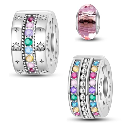 925 Sterling Silber Charms für Pandora Charms Armbänder und Halsketten,Bead Charms für Damen,Combination Dangle Anhänger Beads Charms Schmuck Geschenk für Paare Schwestern.（Mit Spacer Beads）