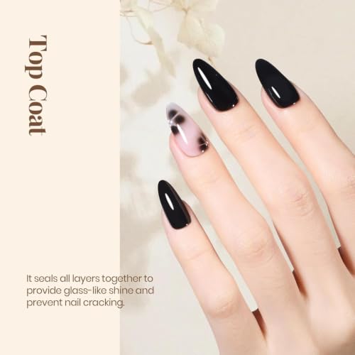 Image of beetles Gel Polish No Wipe Gel Top Coat - Clear Top Coat Gel Nail Polish Shine Finish and Long Lasting, Soak Off Nail Lamp, 15ml Summer Nails Gifts for Women