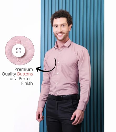 Image of CONTRARY Men's Pure Cotton Solid Stylish Casual & Formal Wear Shirt | Stylish Regular Fit Full Sleeve Comfortable Office Party Trendy Shirt - Multi Color