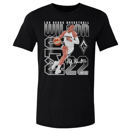 500 LEVEL Aja Wilson Las Vegas Aces Shirt - AJa Wilson Las Vegas Aces Elite WHT (Black Medium)