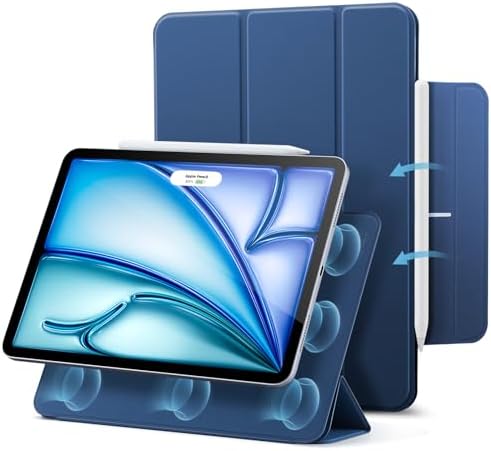 ESR für iPad Air 11 Zoll Hülle M4/M3/M2, iPad Air 5./4.Hülle, Blau | Trifold Zwei Wege Ständer, Starke Magnetbefestigung, Langlebiger Schutz, Rebound Serie