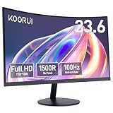 KOORUI 24 Inch Curved Monitor, Gaming 100Hz, 1500R, FHD 1080P, VA, Eye Care
