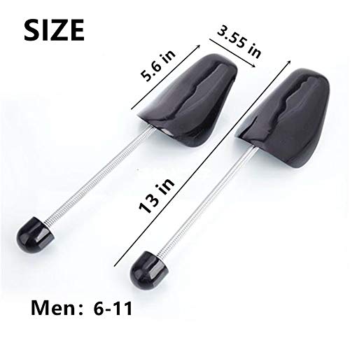 YIWANFUMEN 10 Pairs Plastic Shoe Tree Stretcher Shaper for Men Adjustable Length Shoes Spring Holder Shaper Support (Black)