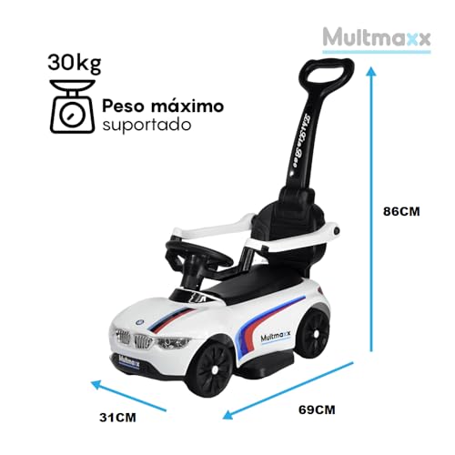 Carrinho de Passeio Quadriciclo Infantil com Empurrador Multmaxx (Branco)