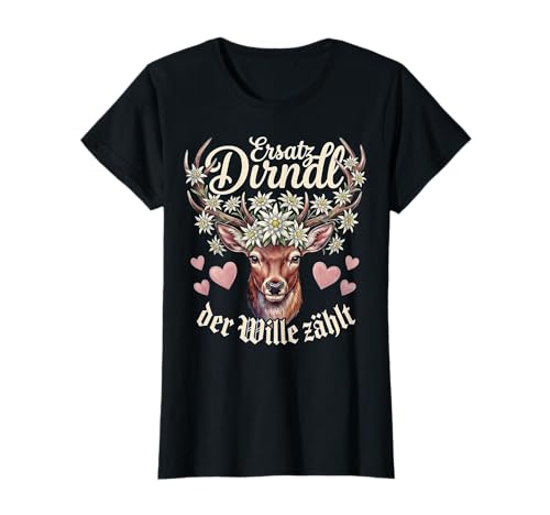 Hirsch T-Shirt Damen Trachtenshirt Dirndl Shirt Trachten T-Shirt