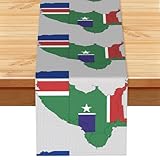 Dekorativer Tischläufer mit Gambia-Flagge, Karte mit weißem Sternendruck, für lange Küche, Esstisch, saisonale Party, Heimdekoration, 183 cm
