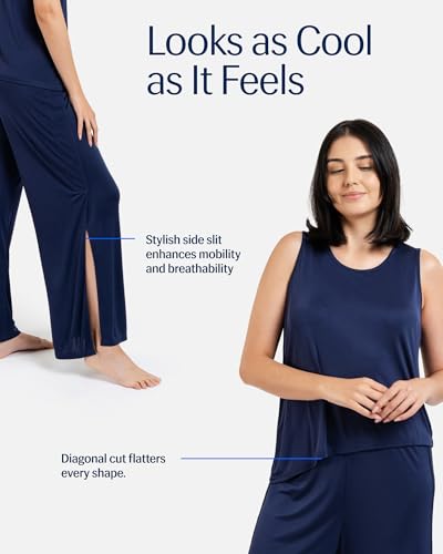 REST Evercool Women Cooling Pajama Set-Breathable Sleepwear for Hot Sleepers, Moisture-Wicking, Quick-Dry, Silky Lounge Set3