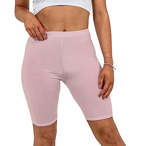 Missloved Ladies Womens Cycling Dancing Gym 1/2 Leggings Active Casual Shorts (Nude, 12-14)