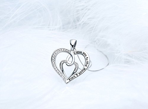 FANCYCD Jewelry for Women, Girlfriend Necklace, Heart Necklace for Women, I Love You Necklace, Wife Jewelry Present, Valentines Day Gift, Anniversary for Her, I Love You to the Moon and Back Necklace - Image 4