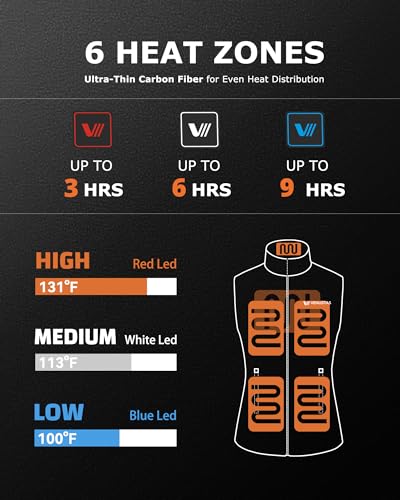 Image of Venustas Women's Heated Fleece Vest with 6 Heating Zones, Ladies' Lightweight Recycled Fleece Electric Vest with Battery