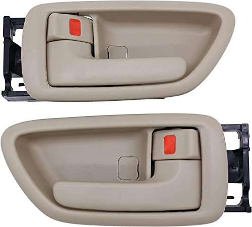Lcyolada 2pcs Beige Interior Door Handles Front Rear Driver & Passenger Side Compatible with 2000-2004 Toyota Avalon 2001-07 Toyota Sequoia 2004-06 Toyota Tundra (Crew Cabs Only) Replace# 81282 81247