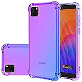 Gufuwo Case for Huawei Y5P Case, Honor 9S DRA-LX9 Cute Case Girls Women, Gradient Slim Anti Scratch Soft TPU Phone Cover Shockproof Protective Case for Huawei Y5P (Purple/Blue)