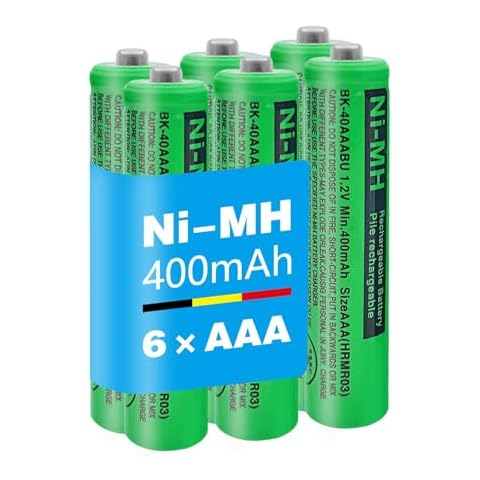 Milklily 6 Pack 400mAh AAA Rechargeable Batteries Cover