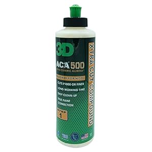 3D ACA 500 Cutting Compound – Step 1 Extra-Cut for Deep Paint Correction | Cuts P100 Grit or Finer | Body Shop Safe, Low Dust, Pro Detailer Formula | Made in USA – 8 oz