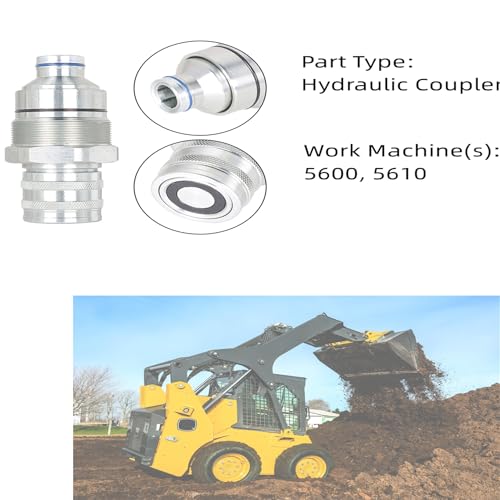 Image of kimllier 7246802 7246799 1 /2 Hydraulic Male & Female Flat Face Quick Connect Coupler Set 48mm Thread Diameter Compatible with Skid Steer Loader