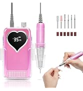 Nail Drill Electric File: 35000RPM Rechargeable Nail Drill Machine, Portable Cordless E-File Nail...