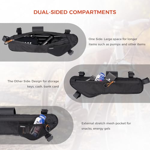 QUNATURE Bike Frame Bag, Waterproof Bike Triangle Bag Under Top Tube Pouch with 5-Point Fixation, 5.0L for Road MTB Gravel Cycling, Black by QUNATURE - Image 3