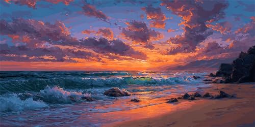 �������G �y�C���g�o�C�i���o�[ DIY �L�b�g �C �Ǐ��� �A�[�g�N���t�g �_ �G���|�L�b �G�̋������ �h��Ԃ��|�� ���e�L�����o�X�f�ސF�A�N�����G�̋� �y�C���g�u���V �Z�b�g �C���e���A�f�R���[�V�����ɍœK �t���[�����X 90x140cm U-1