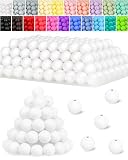 BEAD ASSORTMENTS AND SIZE:You will receive 120pcs round 15mm silicone beads.Unleash your creativity!These silicone bead bulk blocks have 2mm holes for easy pairing with other types of silicone beads.With this vast assortment, your crafting possibilit...