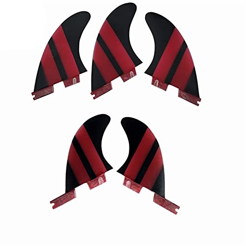Lifyn2 Surfing Fins G3/G5/G5+GL Surfboard Fins Tri-Quad Fin Set Surefboard Tail Rudder (Color : G5 with GL Red)