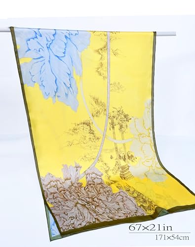 Silk Scarf Long Hair Wrap: 100% Mulberry Silk Large 67”×21” - Womens Fashion Designer Shawl with Gift Package2