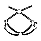 BBOHSS Leder Damen Body Harness Mode Strumpfgürtel Karneval Gothic Halloween Punk Dance Festival Strumpfband Kleidung (Schwarz)