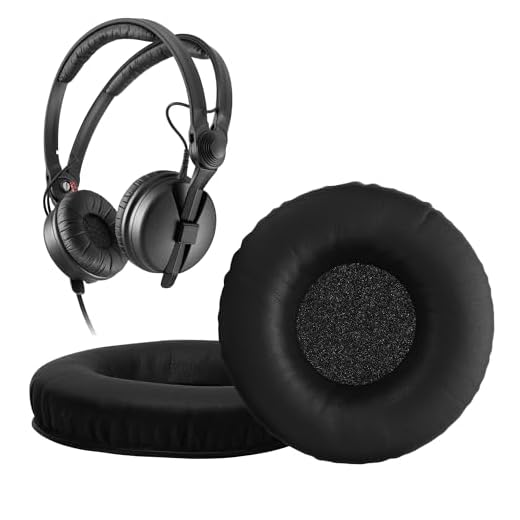 kwmobile Ersättningsöronkuddar kompatibla med Sennheiser HD25/HD 25-1 II /PC150/PC151/PC155 – öronkuddar set för hörlurar – svart