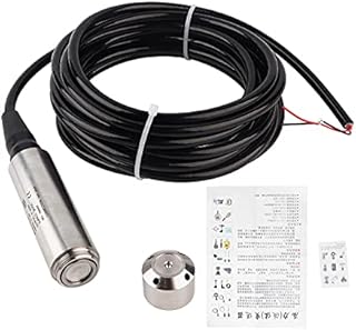 Liquid Level Transmitter, Waterproof 5m Cable 12‑32VDC 4‑20mA Water Level Transducer, Liquid Level Sensor Detector(0-1m)