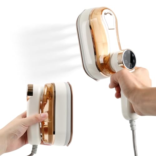 TERRIFI Steamer for Clothes, 1200W Foldable Handheld Travel Steamer, Mini Steam Iron, Fast Heat Up, Portable Garment Steamer for Home and Travel, 180ml Water Tank, White