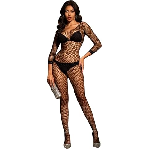 CZSABXY Women's Crotchless Fishnet Bodysuit Cover